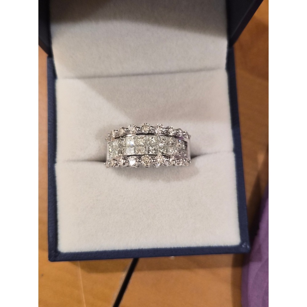 Platinum 2.15ct Natural VS Diamond Ring Pt900 Princess Round Brilliant 
Sz 5.75